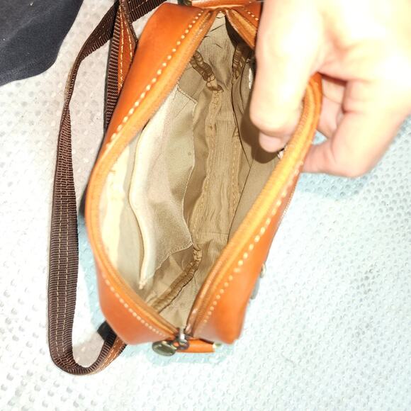 DEL BORGO ITALIAN LEATHER BROWN CROSSBODY BAG - Picture 12 of 13